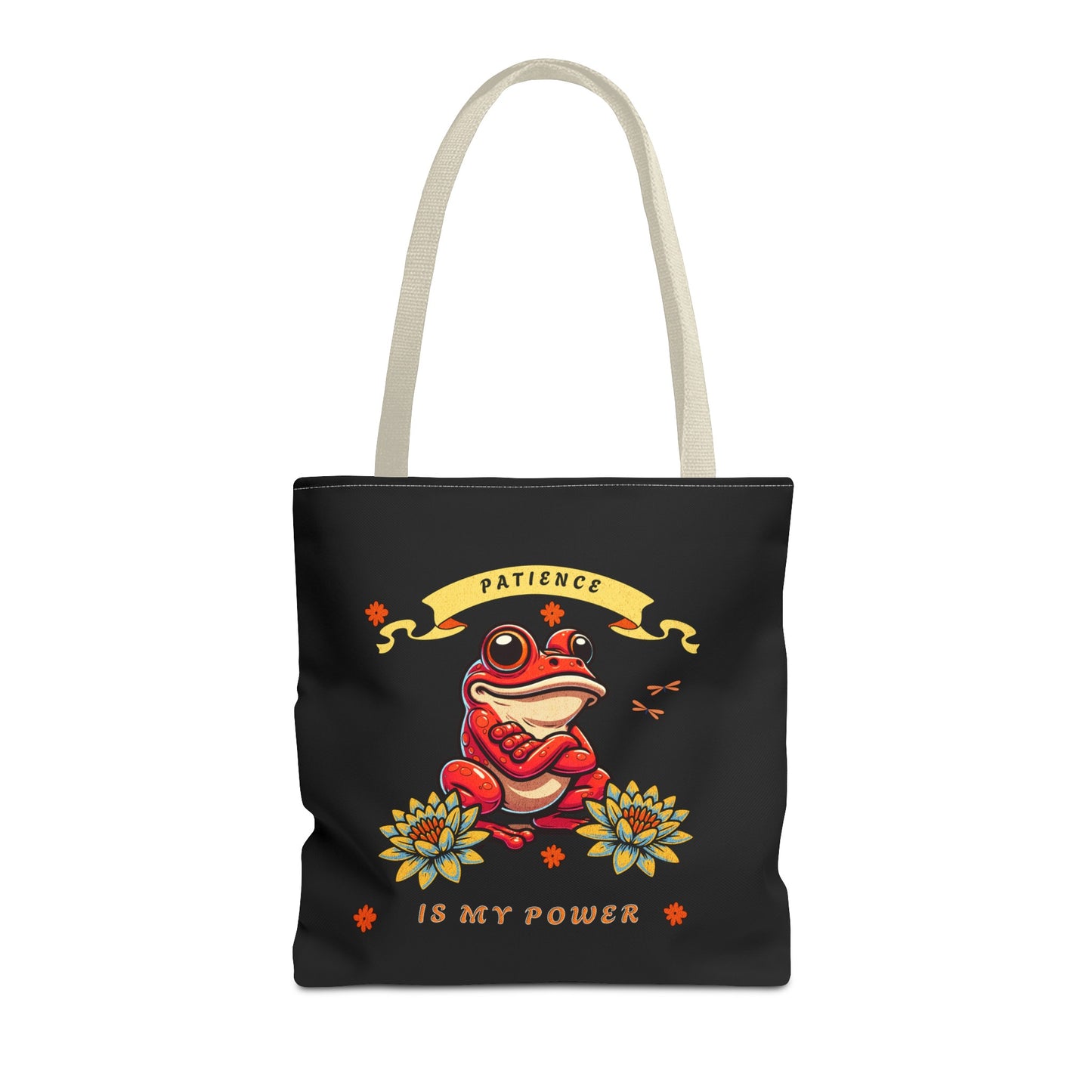 Frogs & Fortitude: "Patience is My Power " Tote Bag