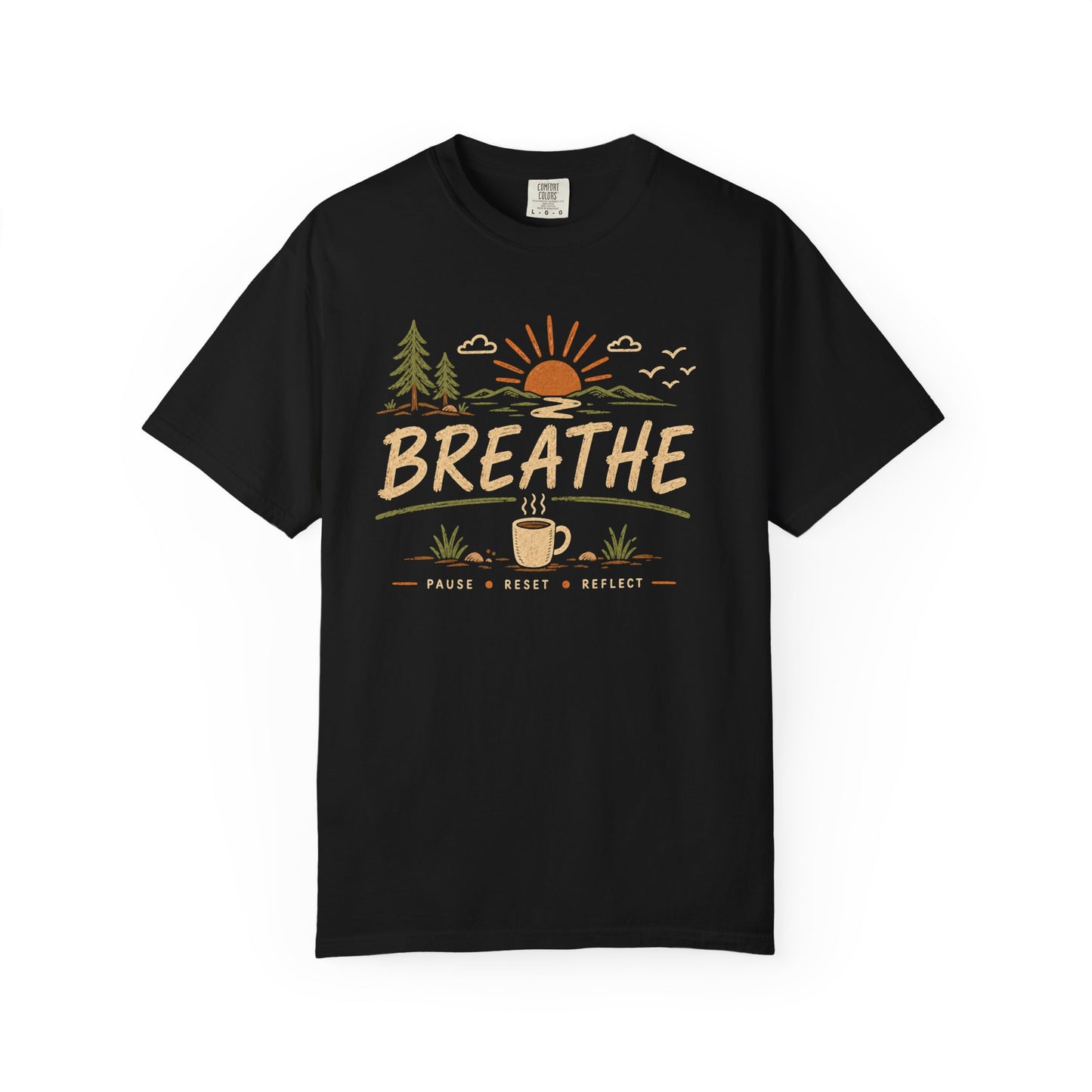 Breathe Vintage T-Shirt | Slow Living Coffee Tee | Nature Inspired Tee