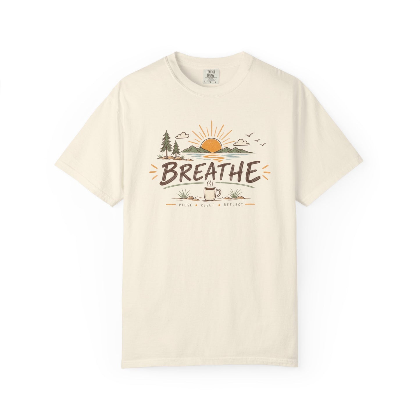 Breathe Vintage T-Shirt | Slow Living Coffee Tee | Nature Inspired Tee
