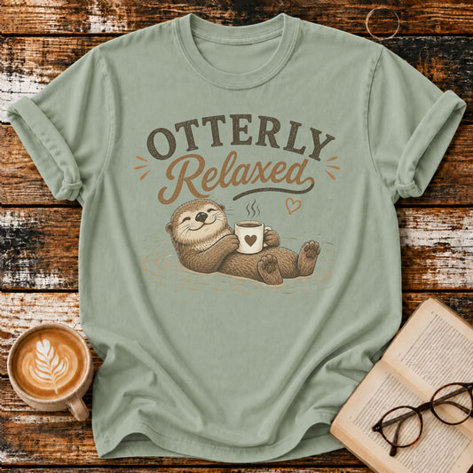 Otterly Relaxed Vintage T-Shirt | Funny Coffee Lover Tee | Slow Living Shirtt