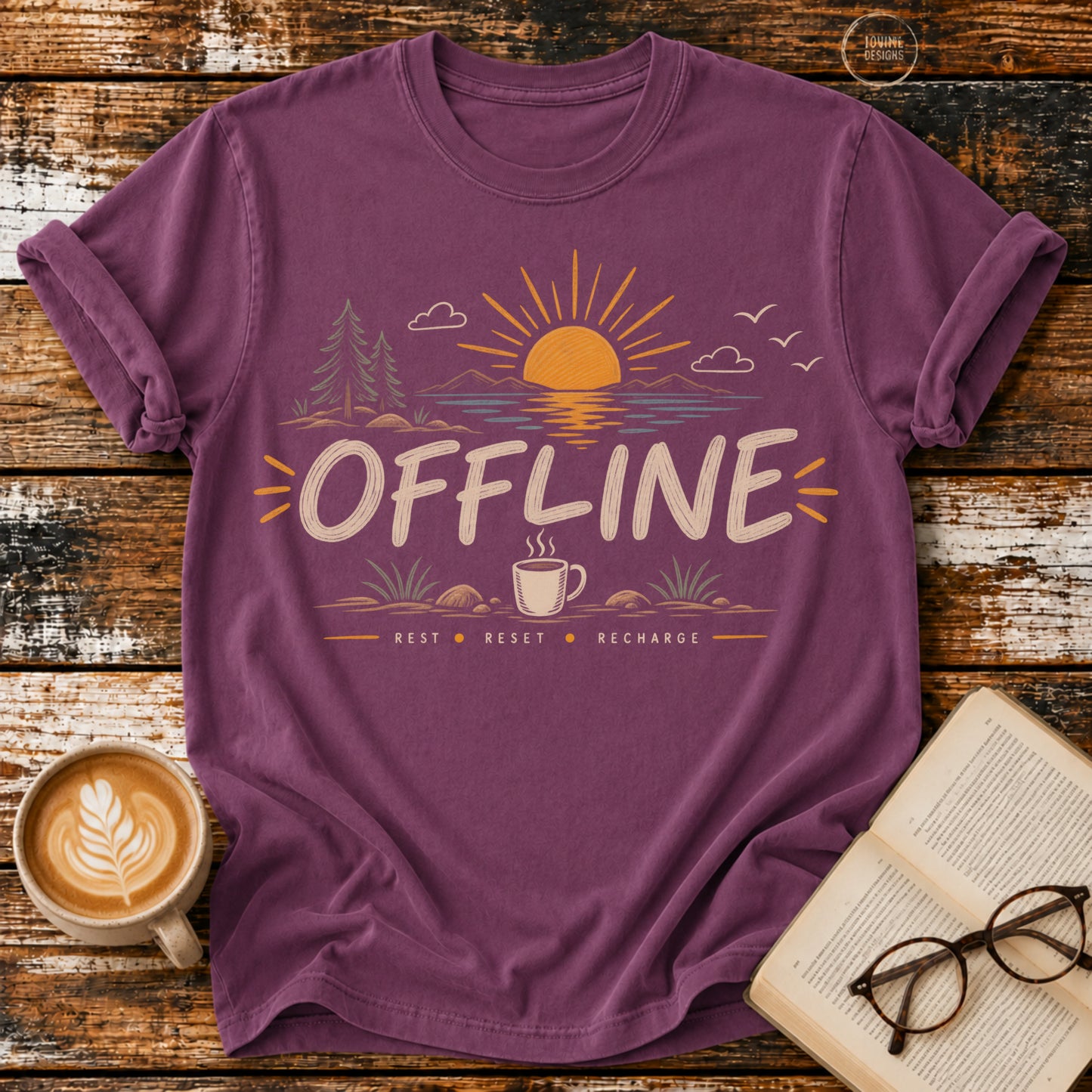 Offline Vintage T-Shirt | Slow Living Graphic Tee | Nature Lover Shirt