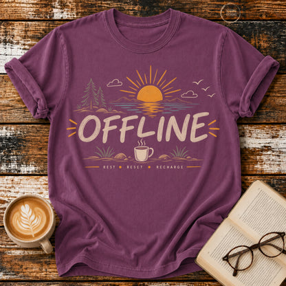 Offline Vintage T-Shirt | Slow Living Graphic Tee | Nature Lover Shirt