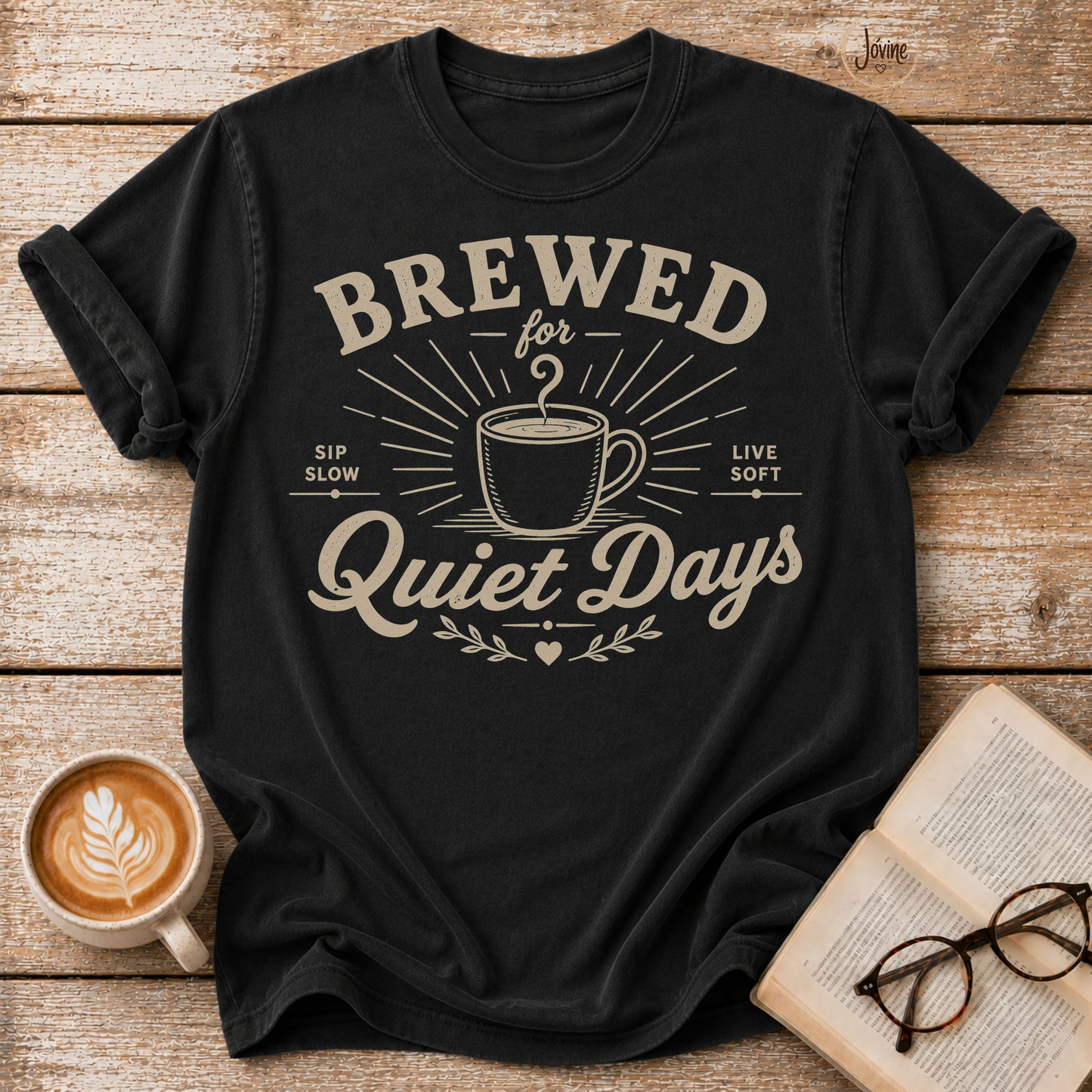 Brewed for Quiet Days – Vintage Coffee Lover T-Shirt