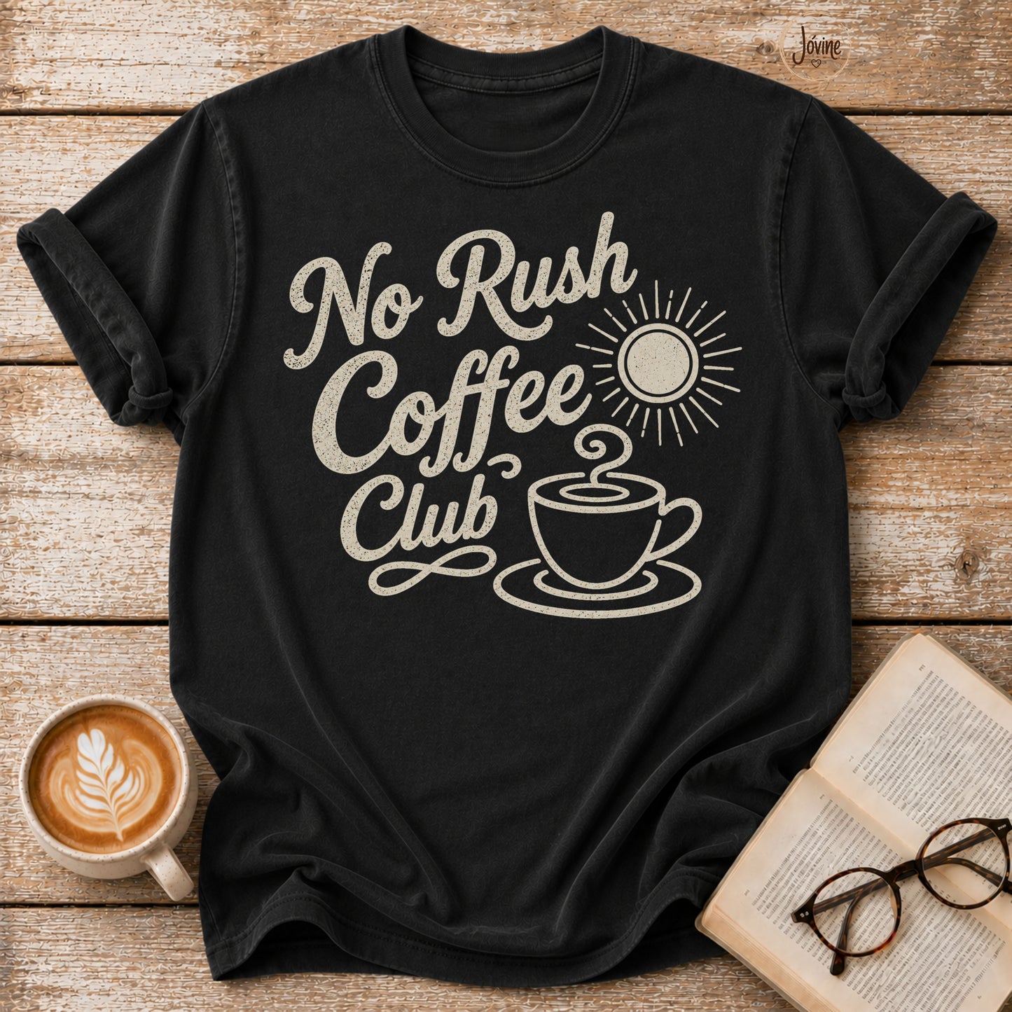 No Rush Coffee Club Vintage T-Shirt | Coffee Lover Tee | Slow Living Shirt