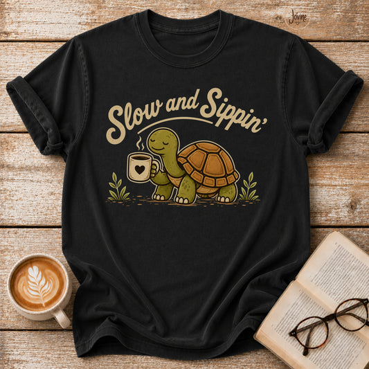 Slow and Sippin' Vintage T-Shirt | Coffee Lover Tee | Slow Living Shir