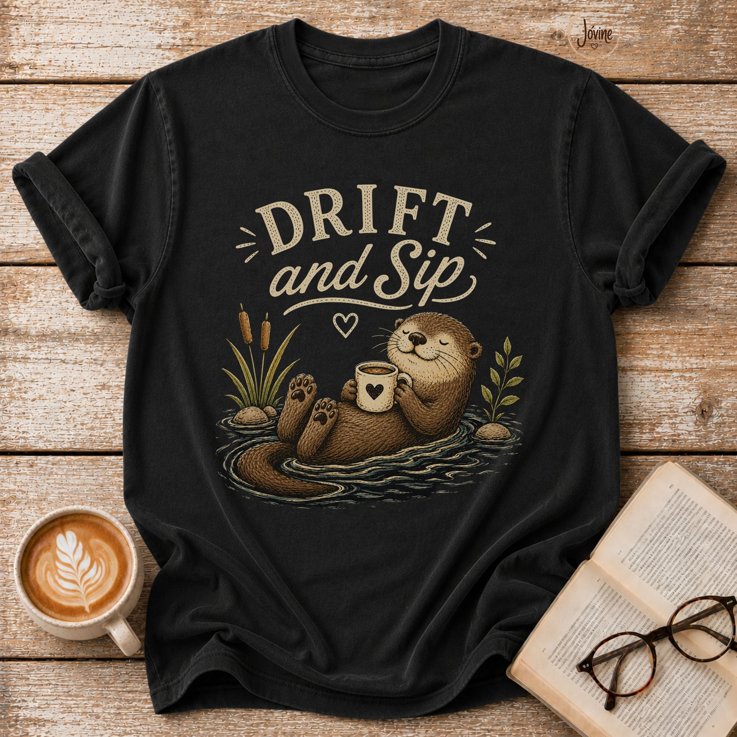 Drift and Sip Vintage T-Shirt | Coffee Lover Tee | Slow Living Shirt