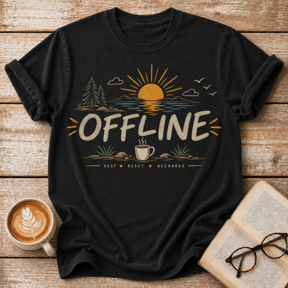 Offline Vintage T-Shirt | Slow Living Graphic Tee | Nature Lover Shirt