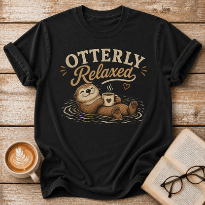 Otterly Relaxed Vintage T-Shirt | Funny Coffee Lover Tee | Slow Living Shirtt