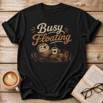 Busy Floating Vintage T-Shirt | Funny Coffee Lover Tee | Slow Living Shirtt