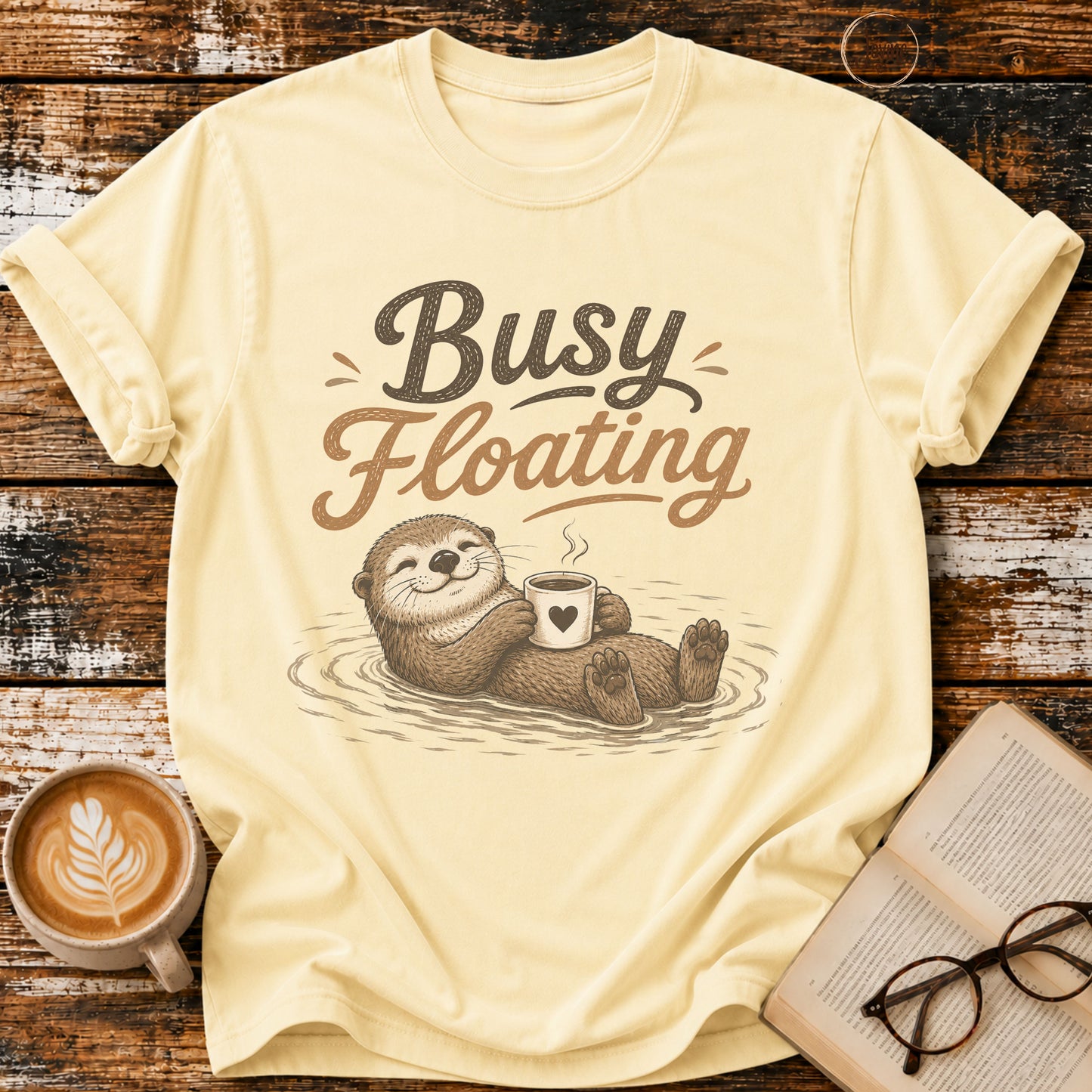 Busy Floating Vintage T-Shirt | Funny Coffee Lover Tee | Slow Living Shirtt