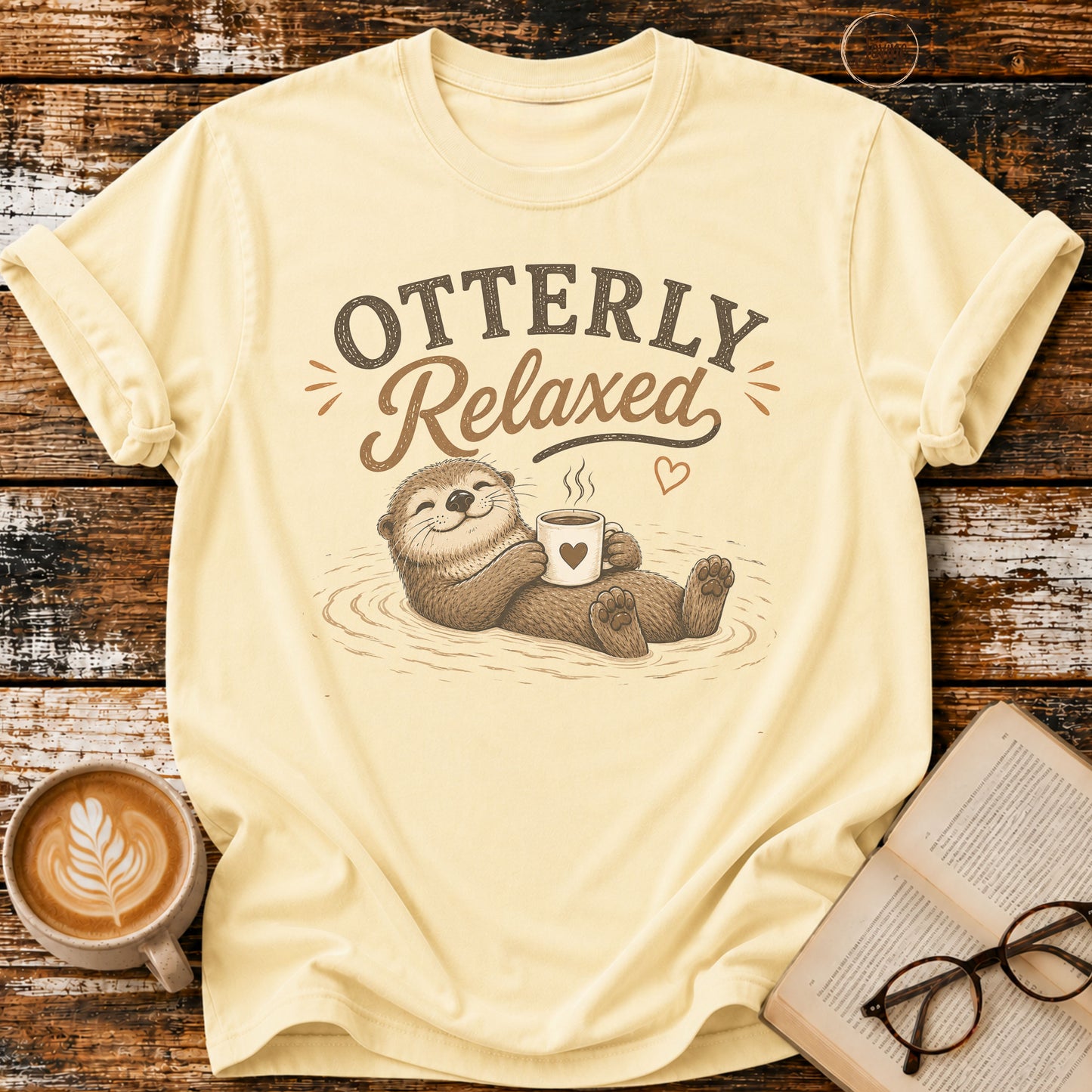 Otterly Relaxed Vintage T-Shirt | Funny Coffee Lover Tee | Slow Living Shirtt
