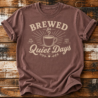 Brewed for Quiet Days – Vintage Coffee Lover T-Shirt