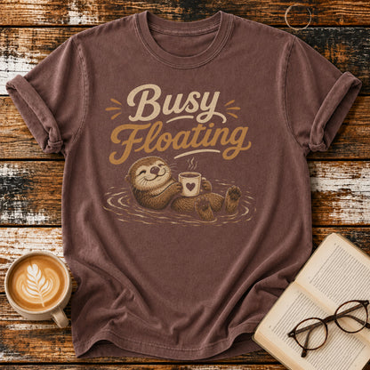 Busy Floating Vintage T-Shirt | Funny Coffee Lover Tee | Slow Living Shirtt