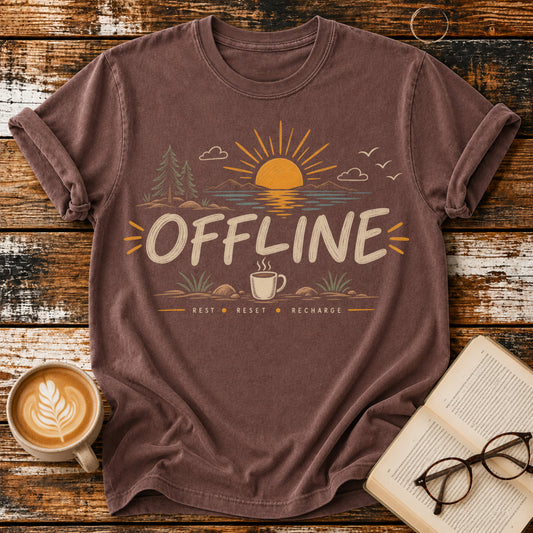 Offline Vintage T-Shirt | Slow Living Graphic Tee | Nature Lover Shirt