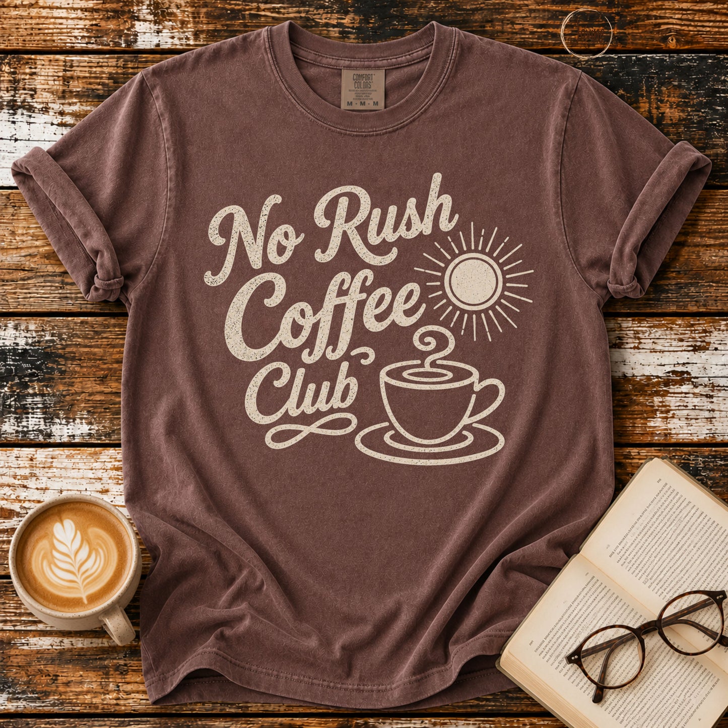 No Rush Coffee Club Vintage T-Shirt | Coffee Lover Tee | Slow Living Shirt