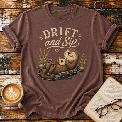 Drift and Sip Vintage T-Shirt | Coffee Lover Tee | Slow Living Shirt