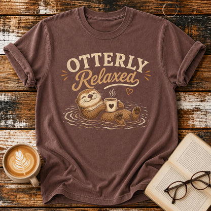 Otterly Relaxed Vintage T-Shirt | Funny Coffee Lover Tee | Slow Living Shirtt