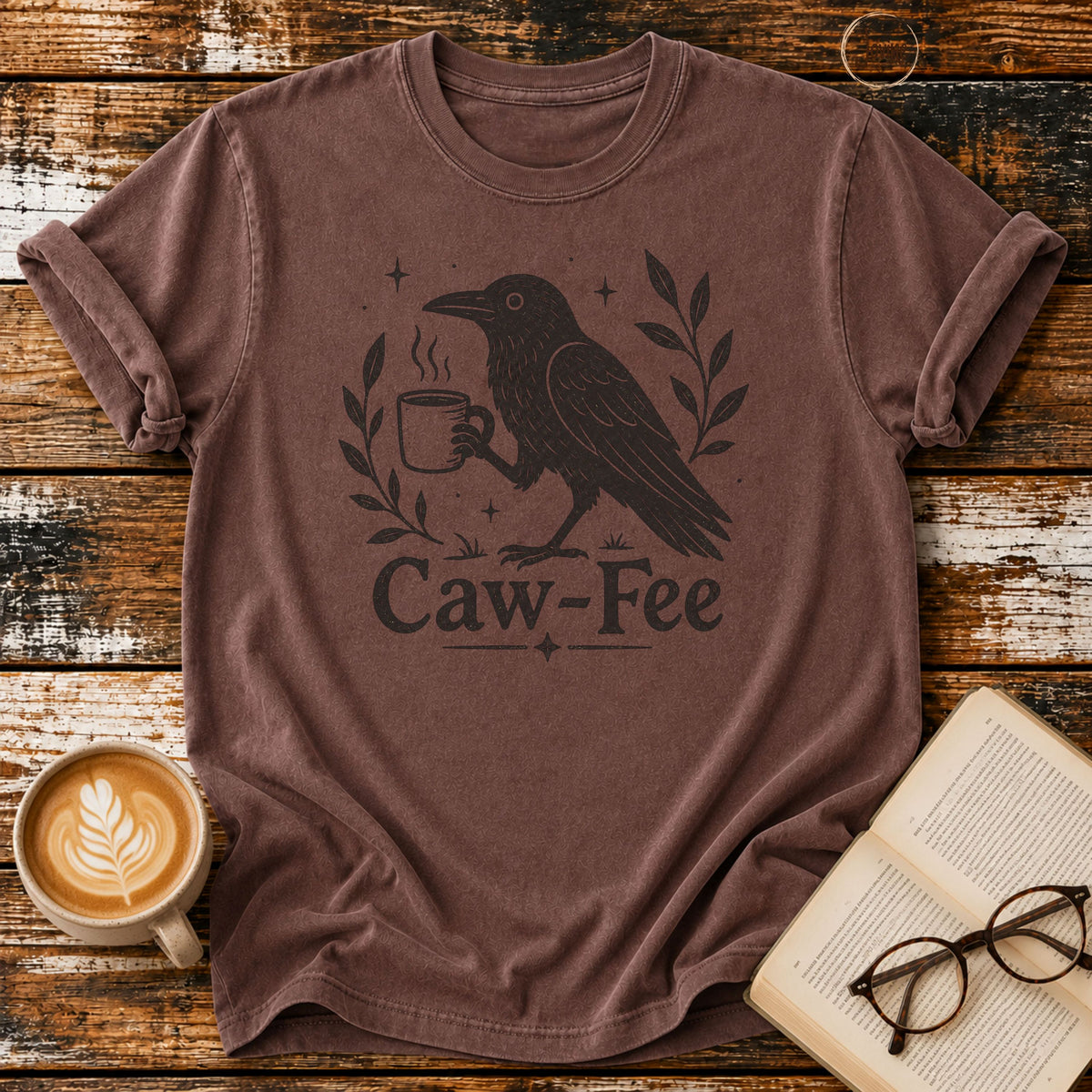 Caw-Fee Vintage T-Shirt | Funny Coffee Lover Tee | Crow Graphic Shirt  Caw-Fee Tee