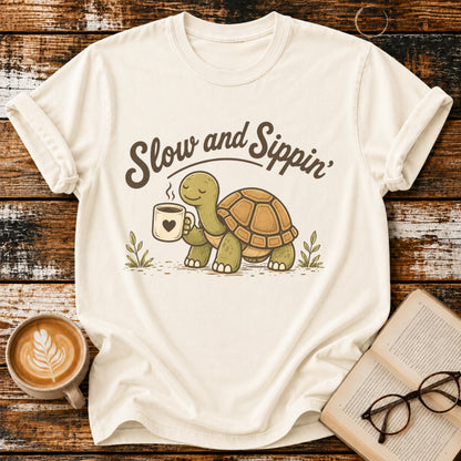Slow and Sippin' Vintage T-Shirt | Coffee Lover Tee | Slow Living Shir