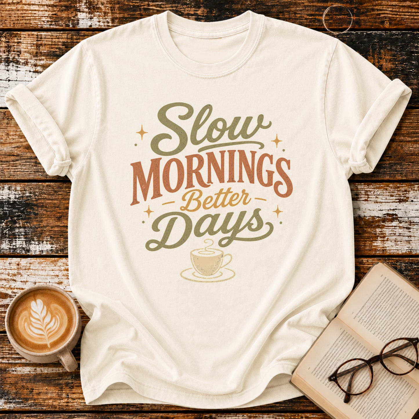 Slow Mornings Better Days Shirt – Cozy Coffee Tee