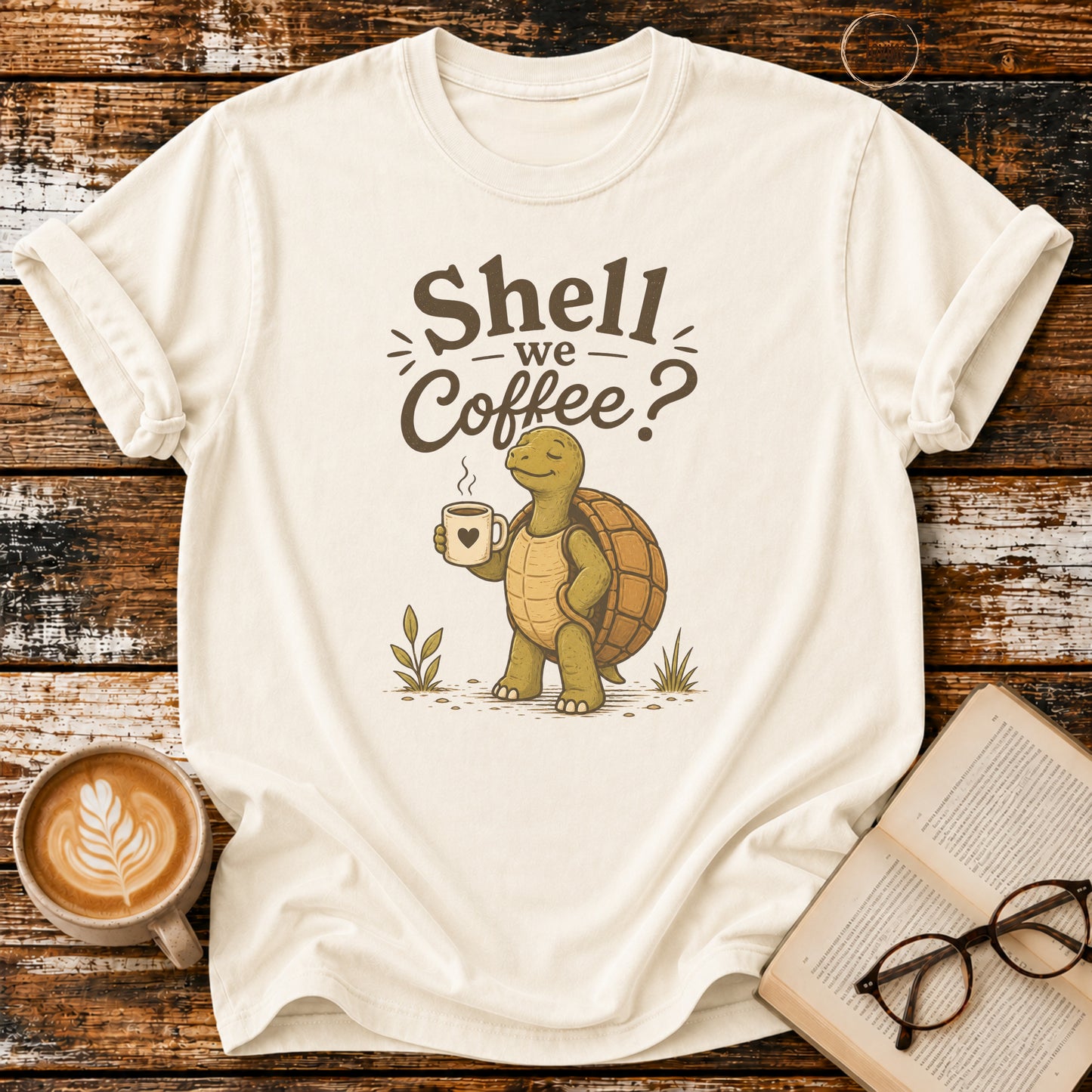 Shell We Coffee? Vintage T-Shirt | Funny Coffee Lover Tee | Slow Living Shirt