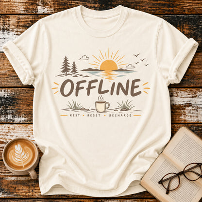 Offline Vintage T-Shirt | Slow Living Graphic Tee | Nature Lover Shirt