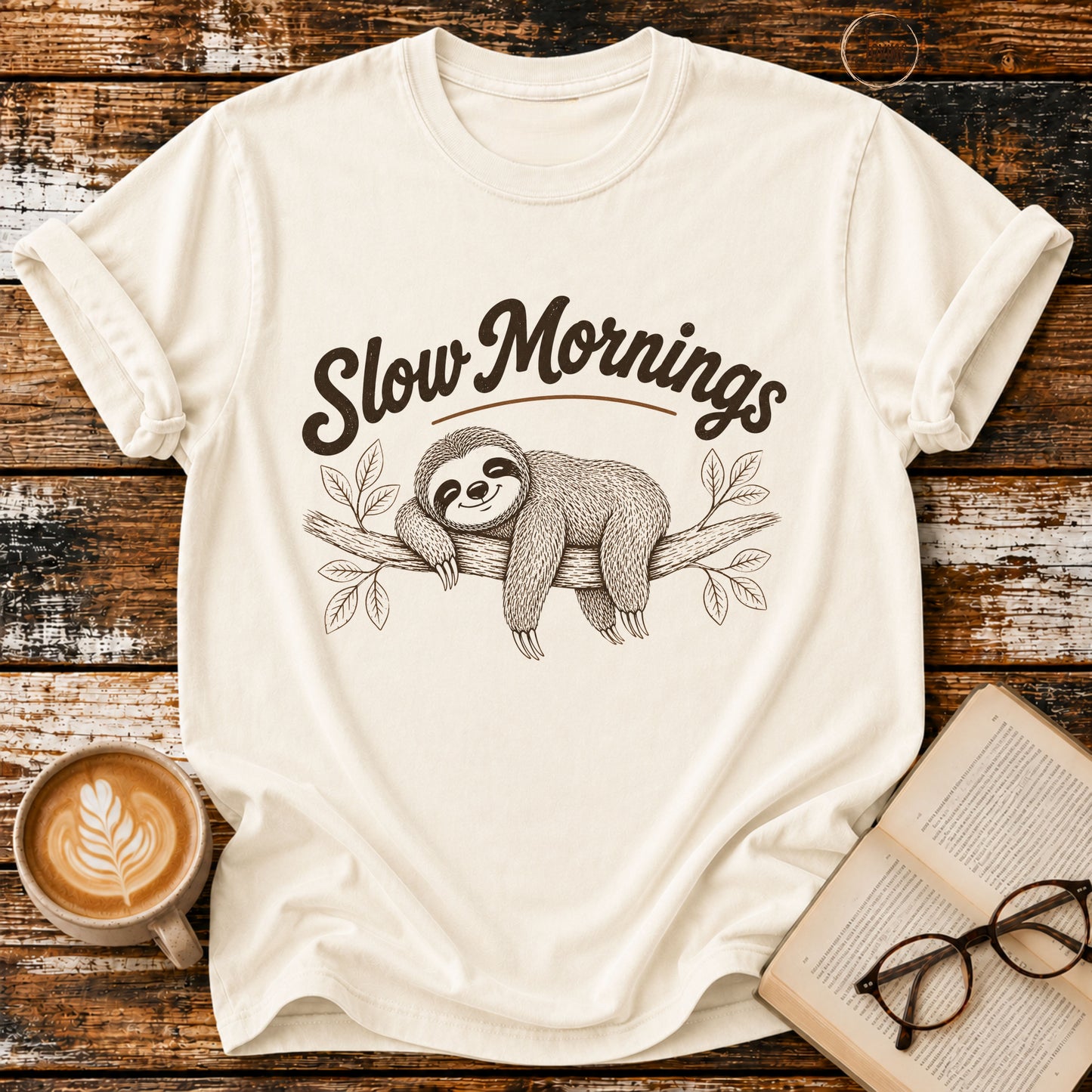 Sloth  Mornings Vintage T-Shirt | Sloth Lover Tee | Slow Living Shirt