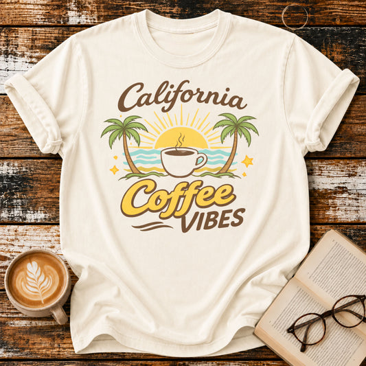 California Coffee Vibes Vintage T-Shirt | Coffee Lover Tee | Slow Living Shirt