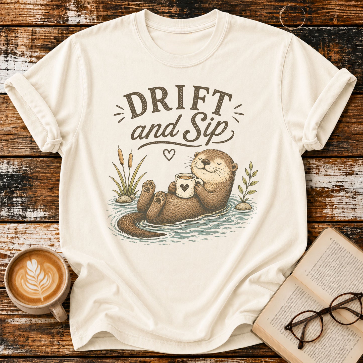 Drift and Sip Vintage T-Shirt | Coffee Lover Tee | Slow Living Shirt