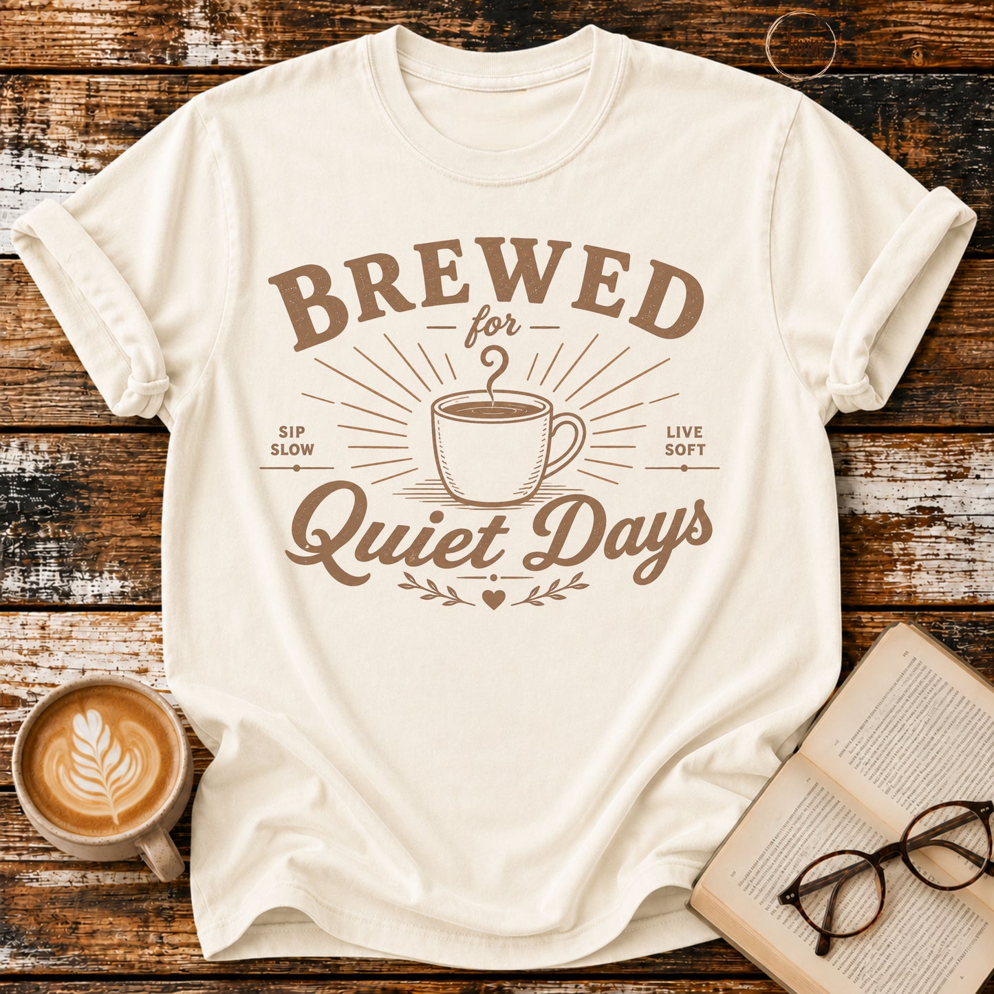 Brewed for Quiet Days – Vintage Coffee Lover T-Shirt