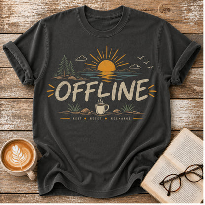 Offline Vintage T-Shirt | Slow Living Graphic Tee | Nature Lover Shirt