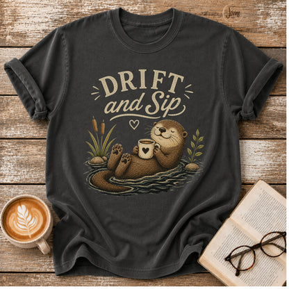 Drift and Sip Vintage T-Shirt | Coffee Lover Tee | Slow Living Shirt