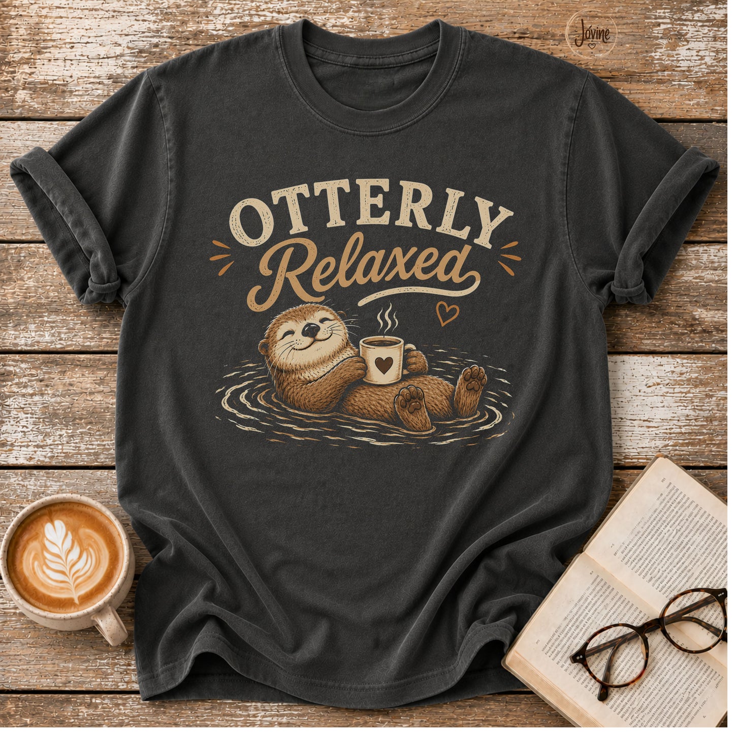 Otterly Relaxed Vintage T-Shirt | Funny Coffee Lover Tee | Slow Living Shirtt