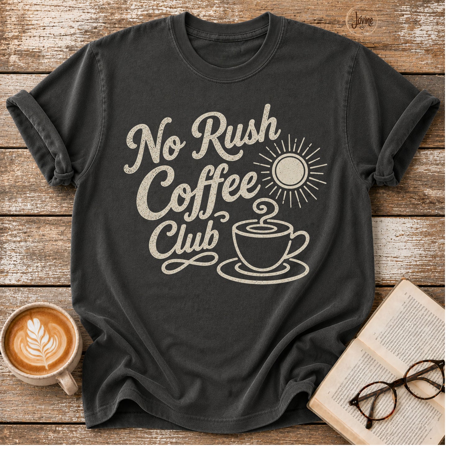 No Rush Coffee Club Vintage T-Shirt | Coffee Lover Tee | Slow Living Shirt
