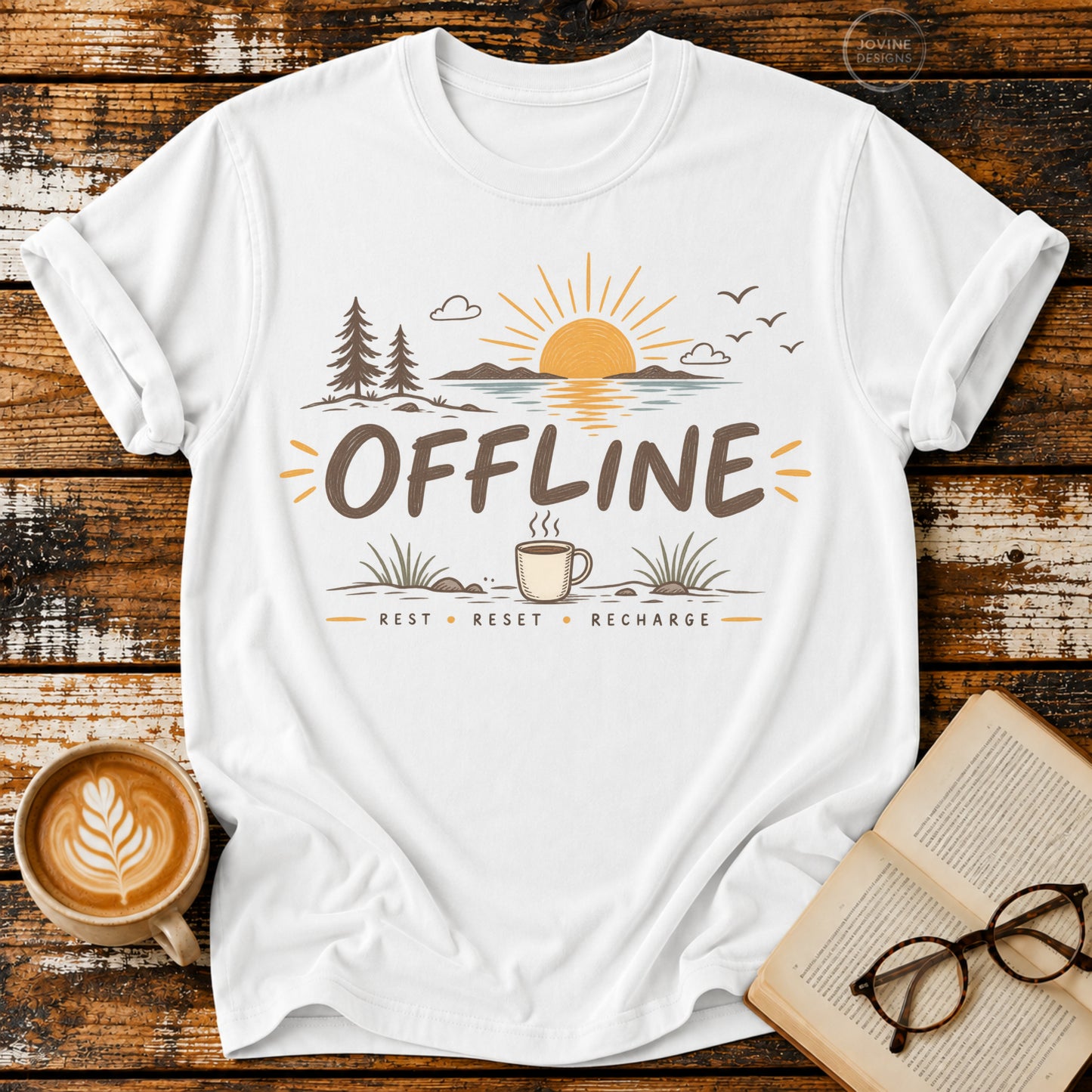Offline Vintage T-Shirt | Slow Living Graphic Tee | Nature Lover Shirt