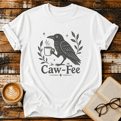 Caw-Fee Vintage T-Shirt | Funny Coffee Lover Tee | Crow Graphic Shirt  Caw-Fee Tee