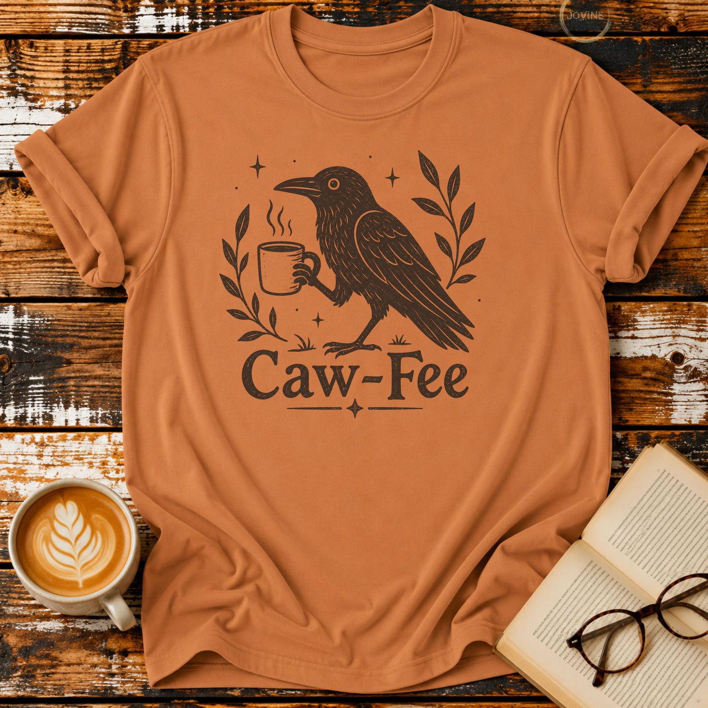 Caw-Fee Vintage T-Shirt | Funny Coffee Lover Tee | Crow Graphic Shirt  Caw-Fee Tee