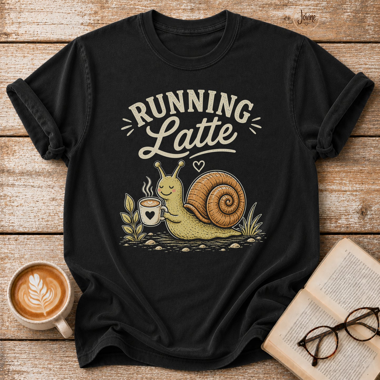 Running Latte Vintage T-Shirt | Funny Coffee Lover Tee | Slow Living Shirt
