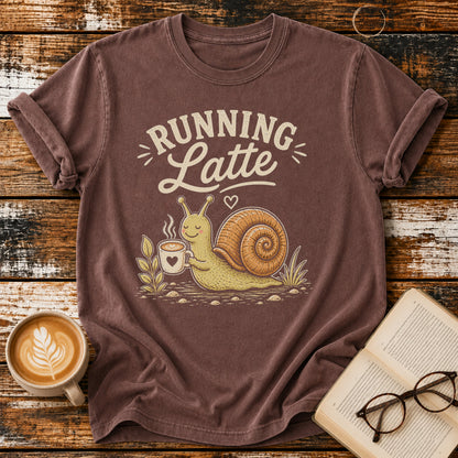 Running Latte Vintage T-Shirt | Funny Coffee Lover Tee | Slow Living Shirt