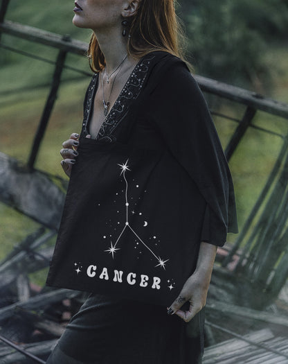 "Cancer Constellation" Zodiac tote Bag