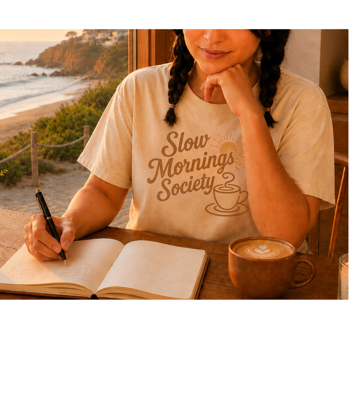 Slow Mornings  Society Vintage T-Shirt | Coffee Lover Tee | Retro Coffee Shirt
