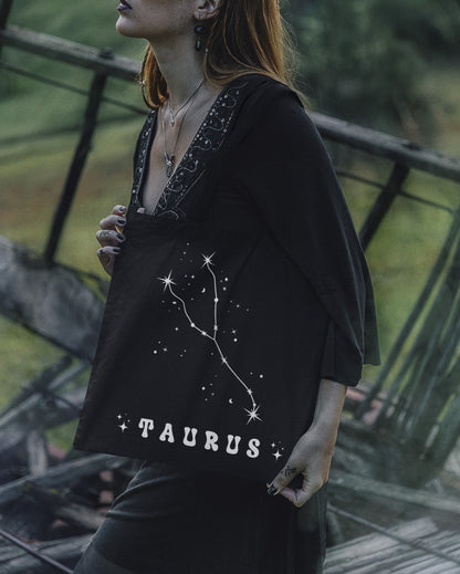 "Taurus Constellation" Zodiac/ Astrology Tote Bag