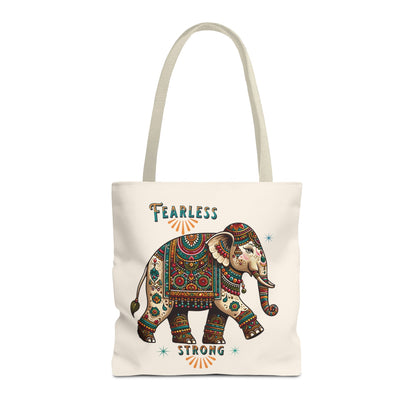 "Fearless,  Strong " Elephant Tote Bag