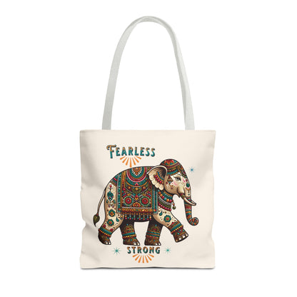 "Fearless,  Strong " Elephant Tote Bag