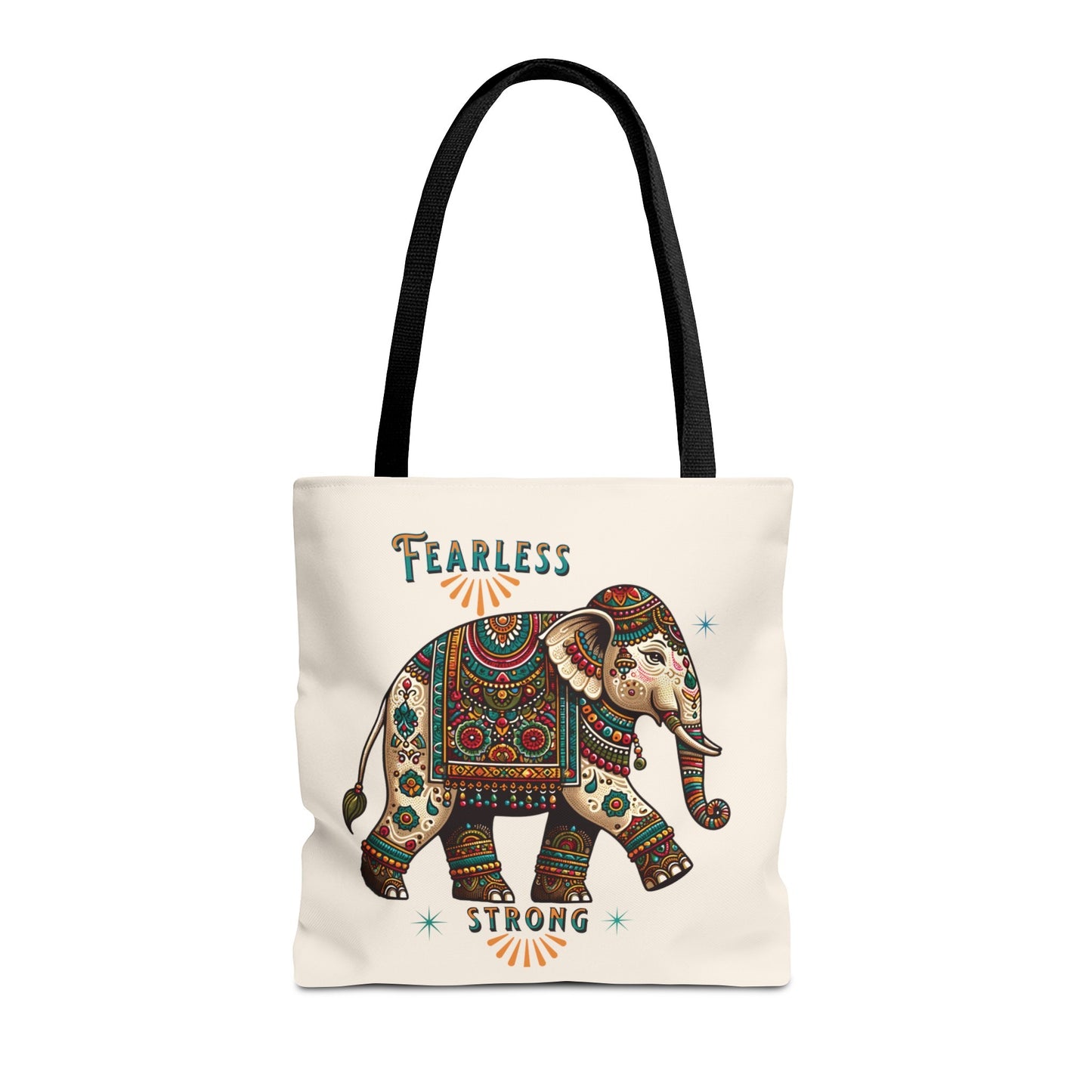 "Fearless,  Strong " Elephant Tote Bag