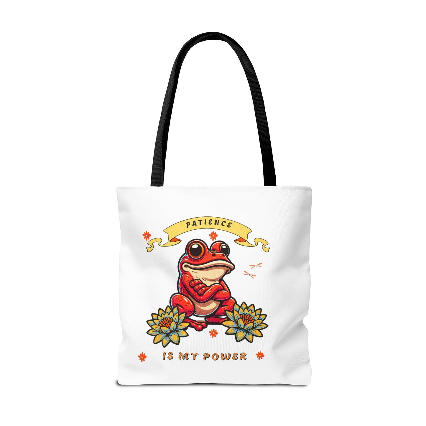 Frogs & Fortitude: "Patience is My Power " Tote Bag