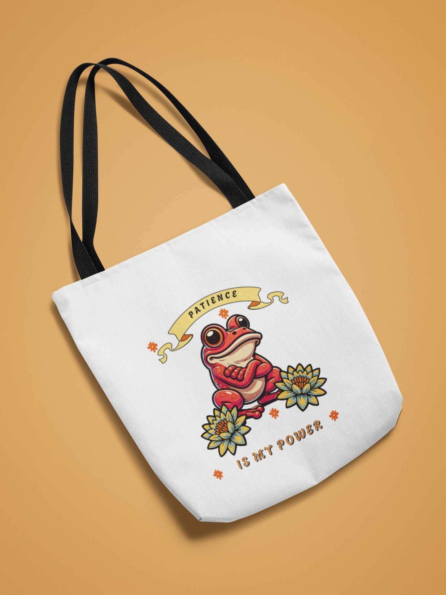 Frogs & Fortitude: "Patience is My Power " Tote Bag