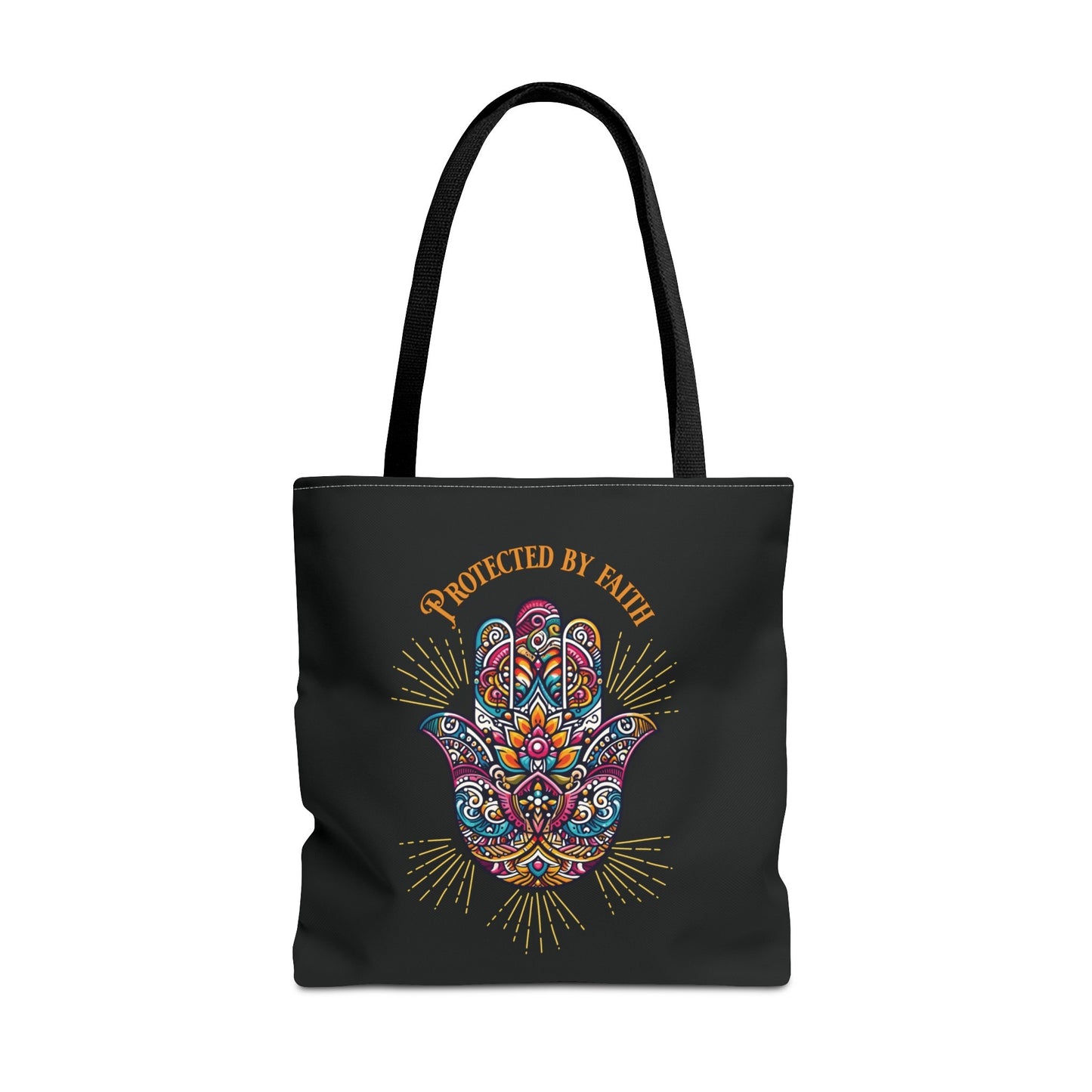 "Protected by Faith "  Hamsa Hand Tote Bag