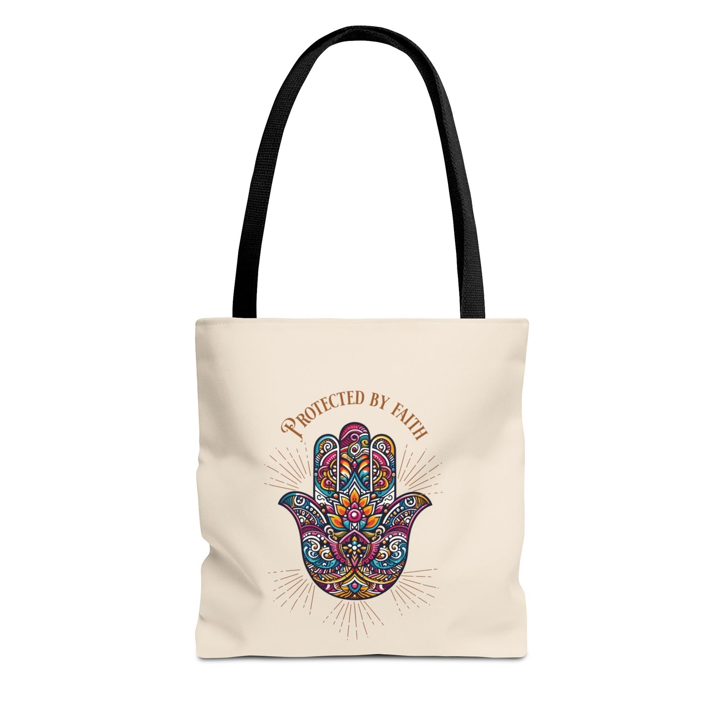 "Protected by Faith "  Hamsa Hand Tote Bag