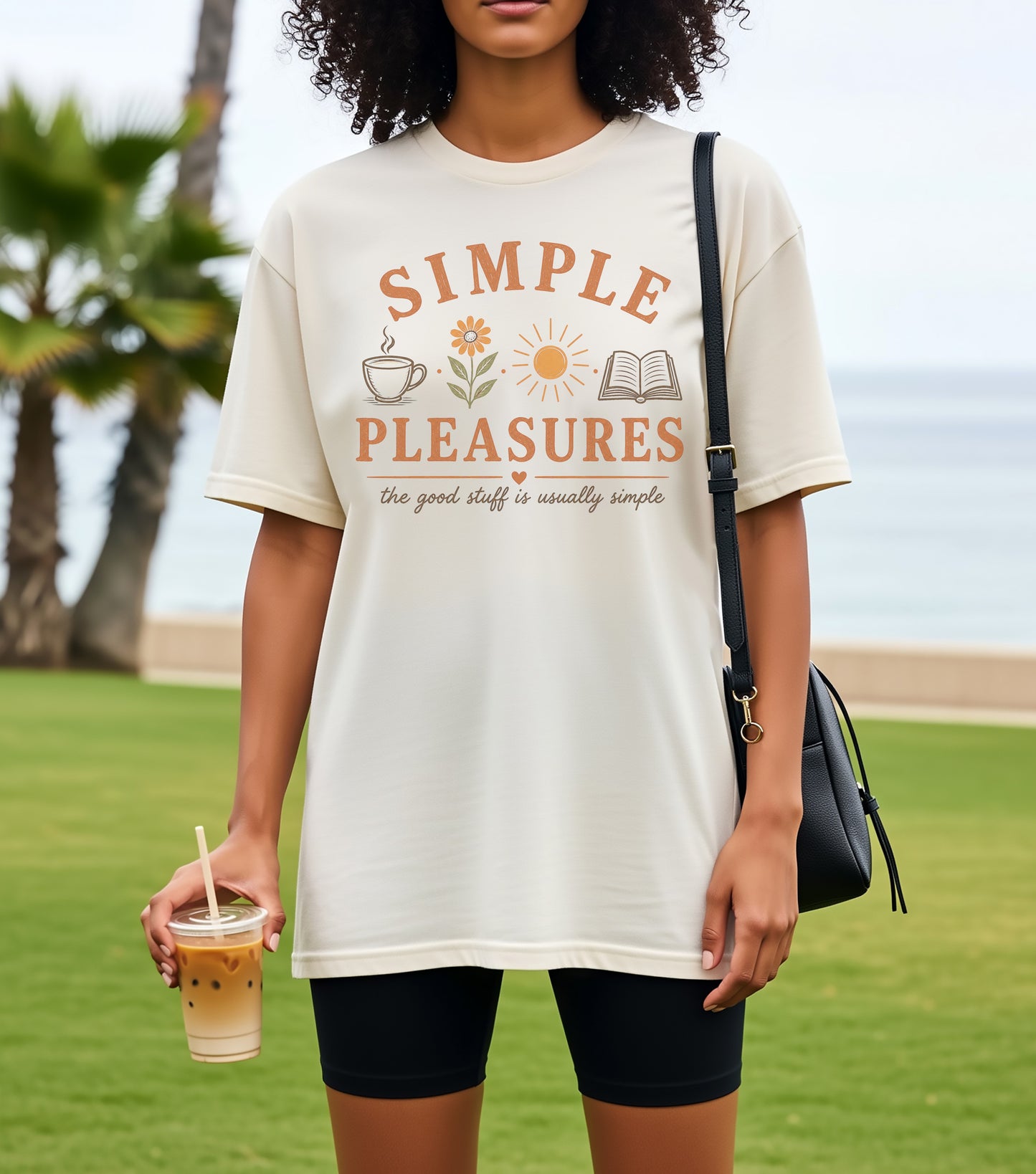 Simple Pleasures Vintage T-Shirt | Book Lover Coffee Tee | Cozy Slow Living Shirt